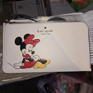 Kate Spade Cream Wallet with Minnie Mouse Design